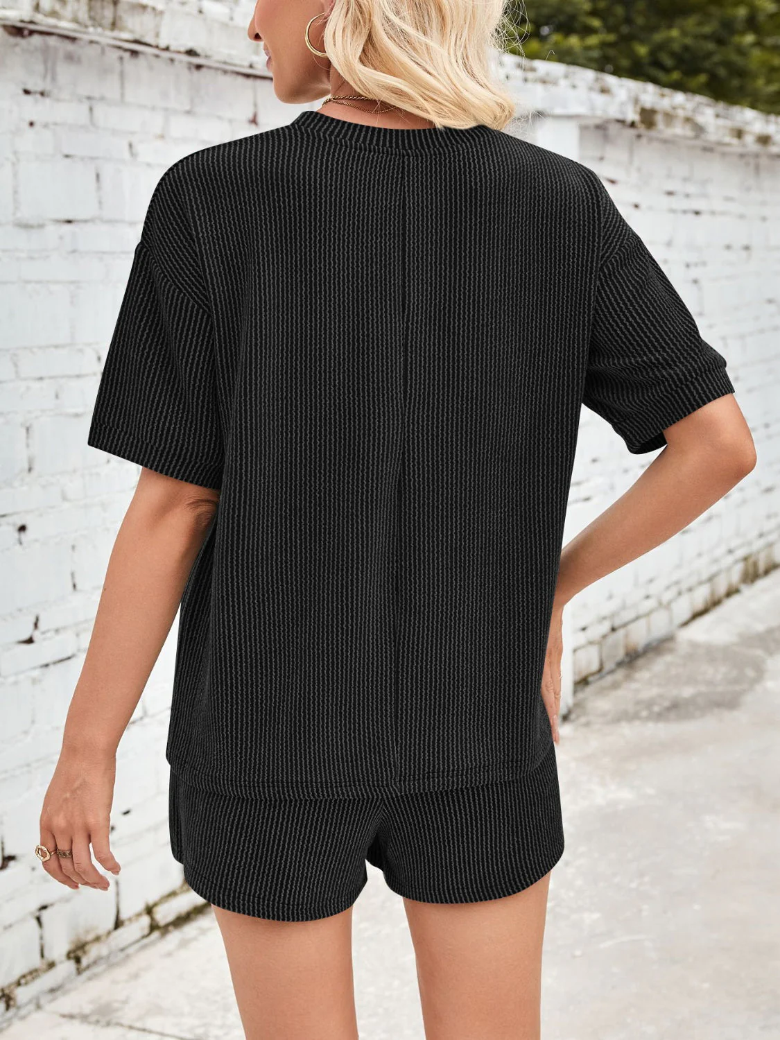Jinte | Bequemes geripptes Loungewear-Set - Image 2
