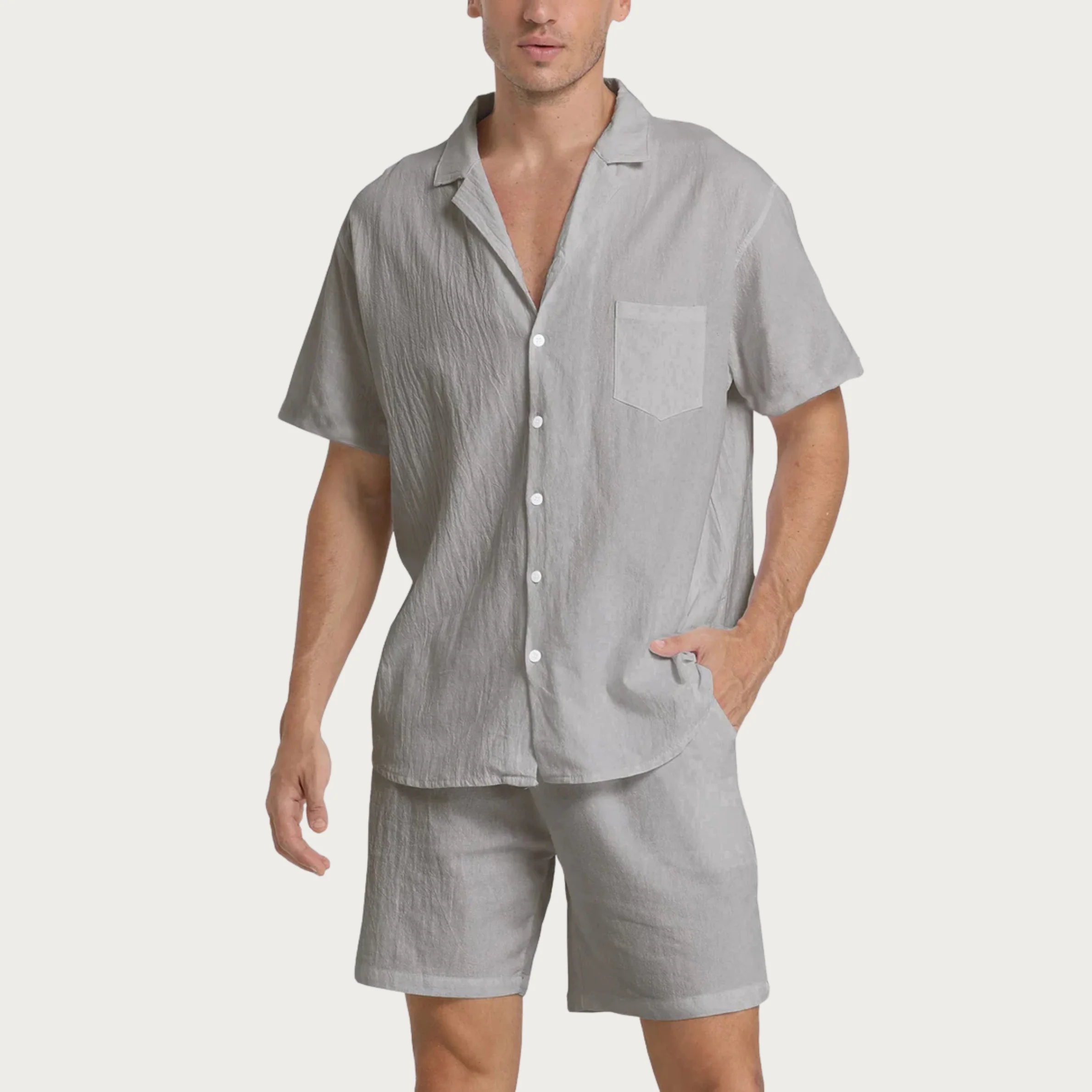 Joel- Kurzarmhemd und Shorts Set für Herren - Image 3