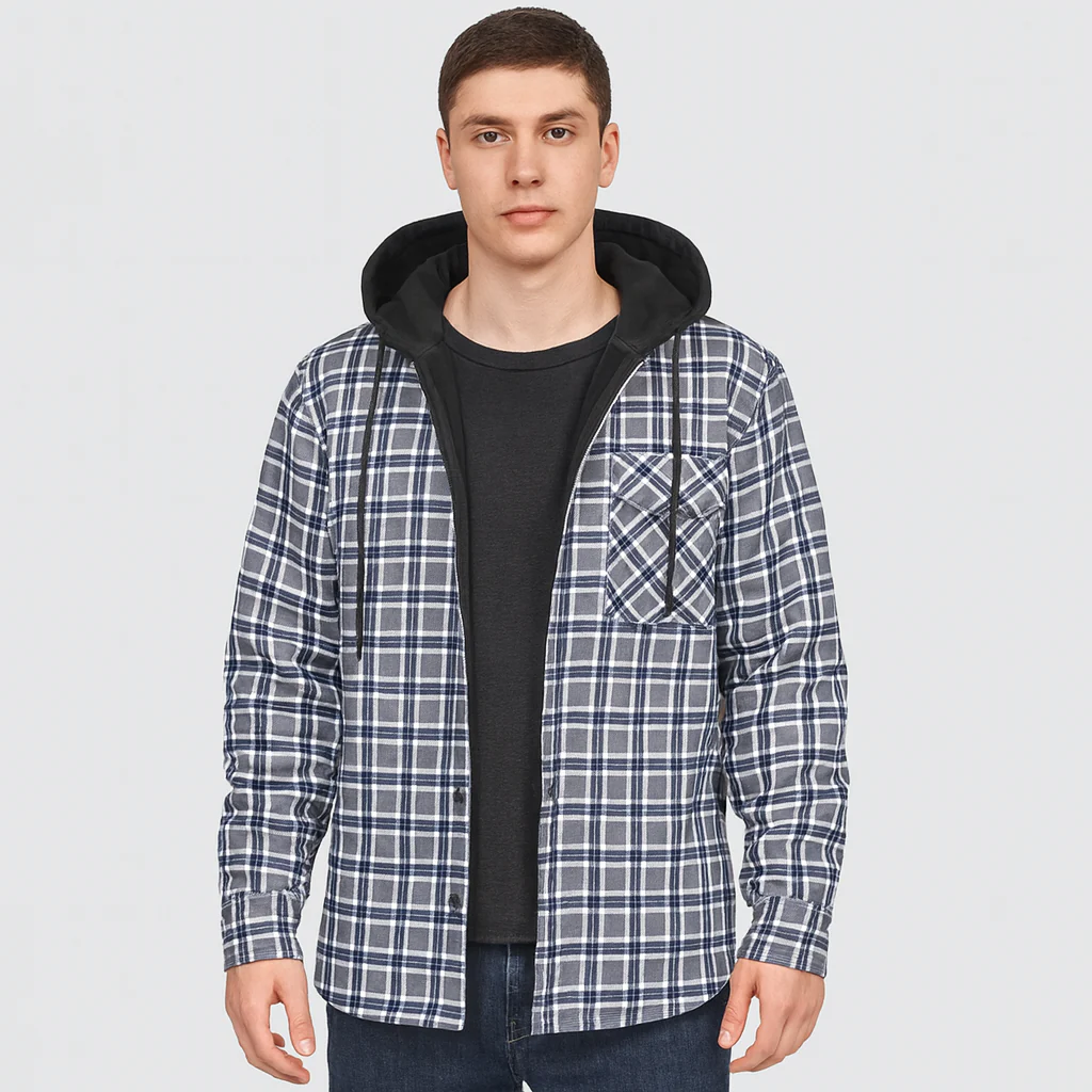 Johan | Gefüttertes Winter-Kapuzenhemd für Herren - Image 4