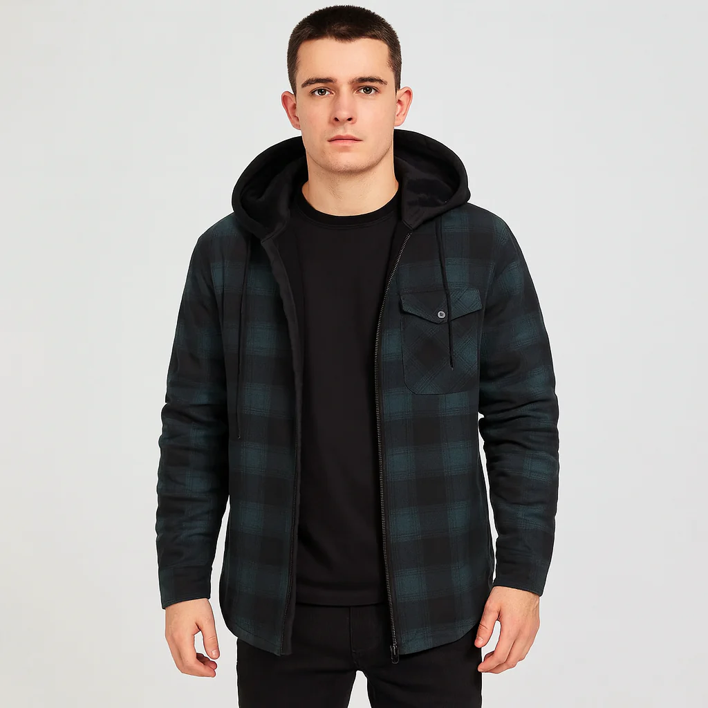 Johan | Gefüttertes Winter-Kapuzenhemd für Herren - Image 5