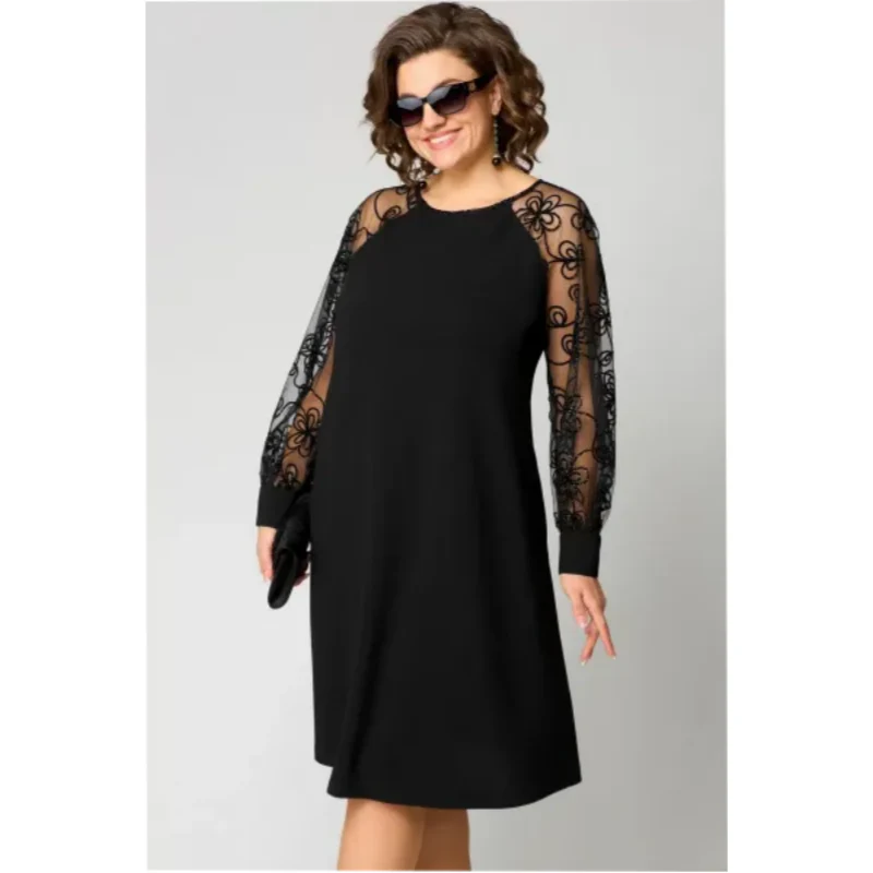 Johanna | Spitzen-Patchwork-Kleid mit Rundhals & langen Ärmeln - Image 5