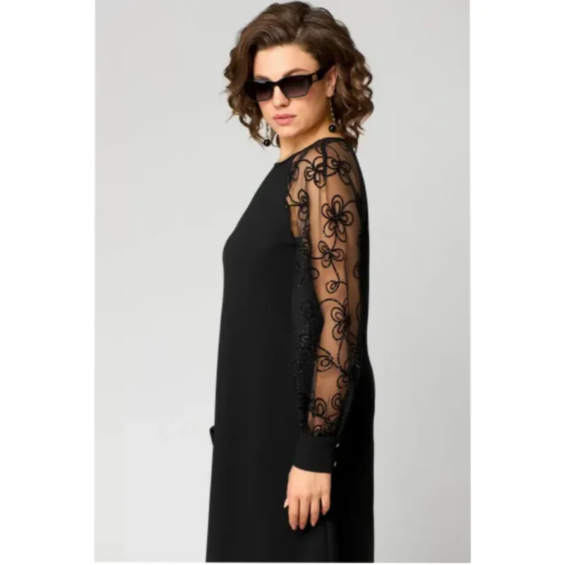 Johanna | Spitzen-Patchwork-Kleid mit Rundhals & langen Ärmeln - Image 7