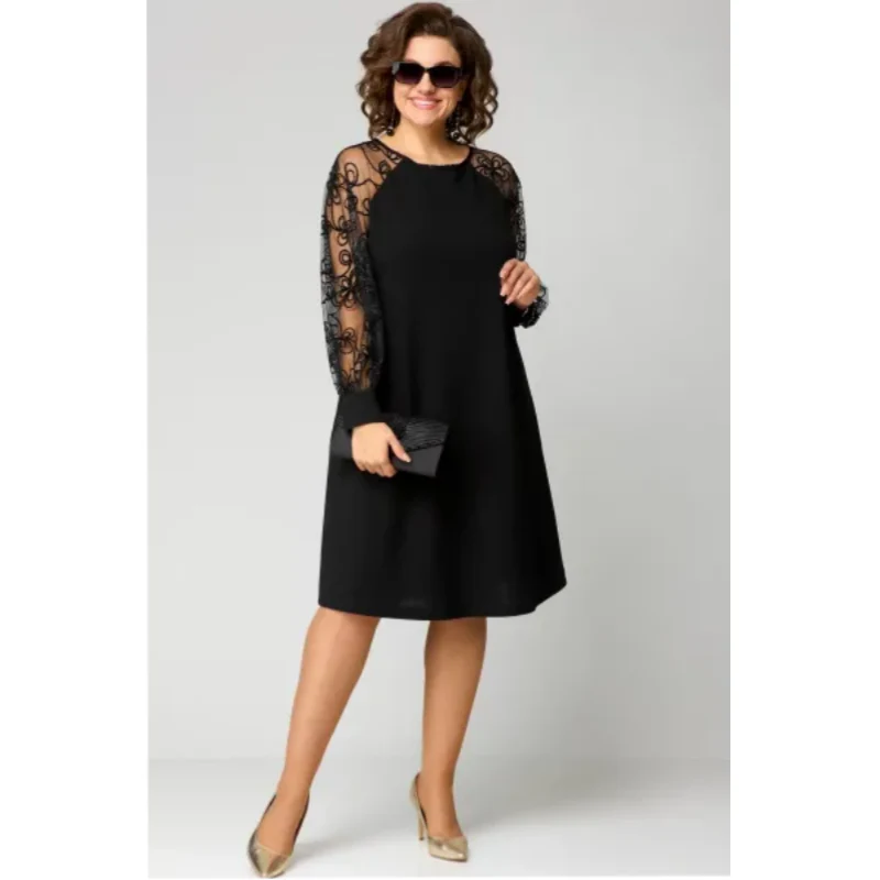 Johanna | Spitzen-Patchwork-Kleid mit Rundhals & langen Ärmeln - Image 8