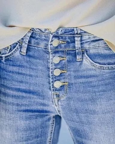 Jonah – High-Waist-Jeans mit Knopfleiste und Schlag - Image 5