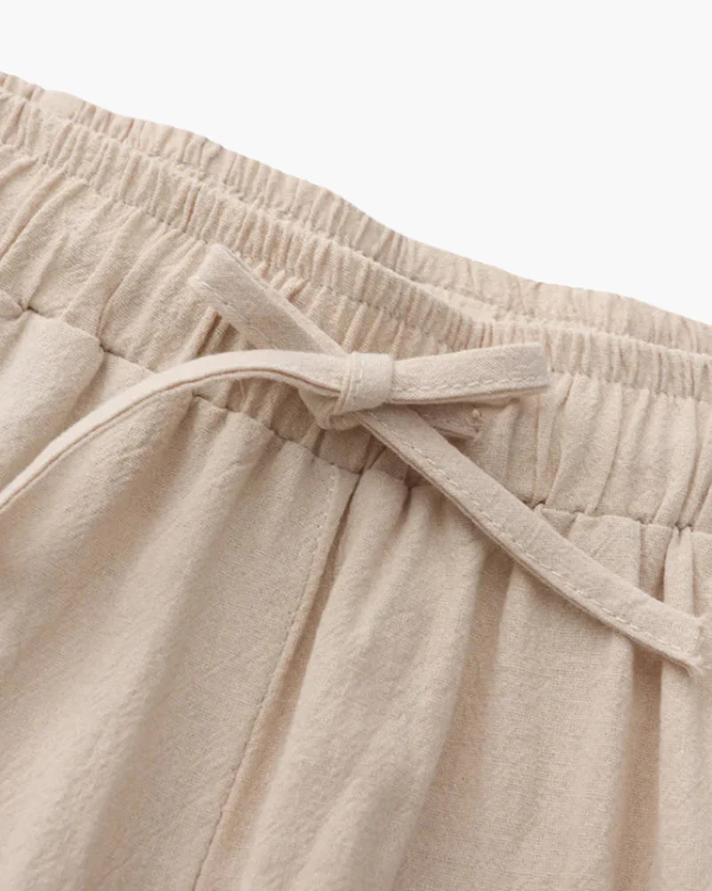 Jose | Loose Fit Sommer Leinenhose mit Kordelzug