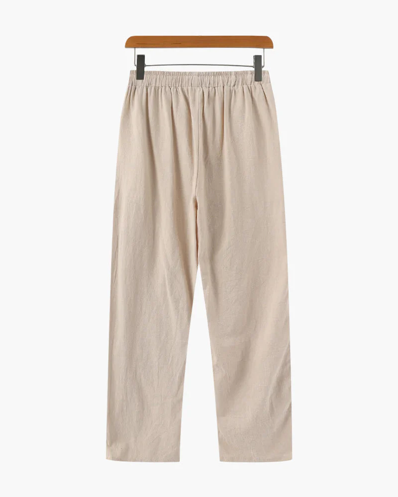 Jose | Loose Fit Sommer Leinenhose mit Kordelzug - Image 2