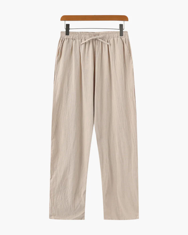 Jose | Loose Fit Sommer Leinenhose mit Kordelzug - Image 3