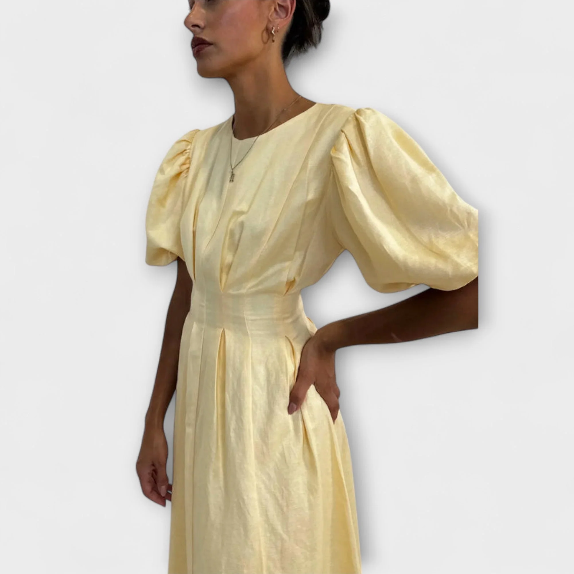 Josephine - Luftiges Maxikleid in strahlendem Hellgelb - Image 2