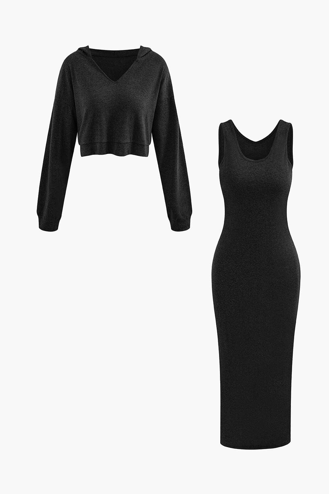 Julia | Lässiges Zweiteiler-Set mit Hoodie & Midi-Kleid - Image 25