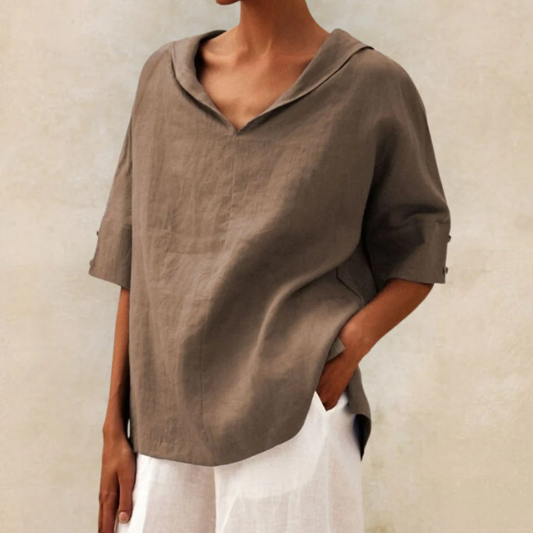 Julia | Leinen Sommer Atmungsaktives Hemd - Image 4