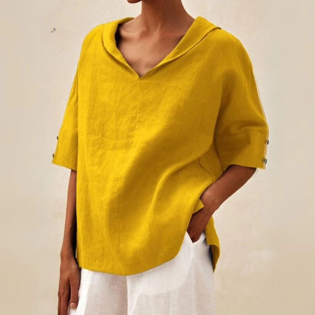 Julia | Leinen Sommer Atmungsaktives Hemd - Image 6