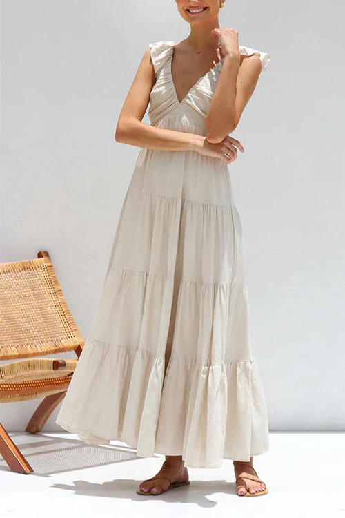Juliet - Maxikleid mit V-Ausschnitt und Rüschen - Image 2