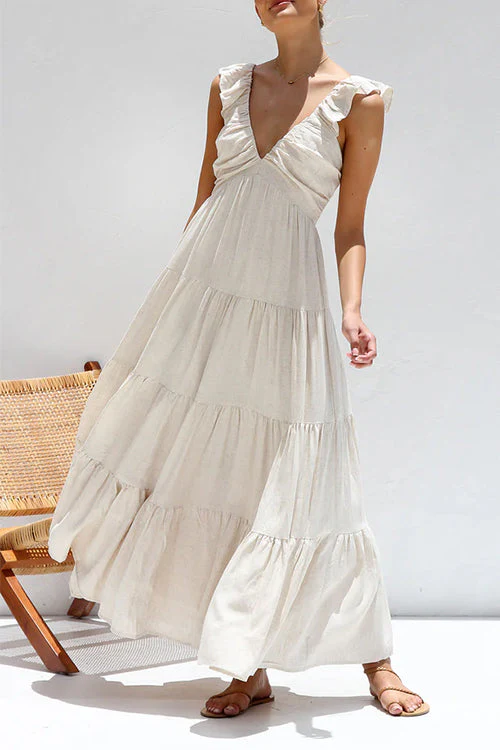 Juliet - Maxikleid mit V-Ausschnitt und Rüschen - Image 8