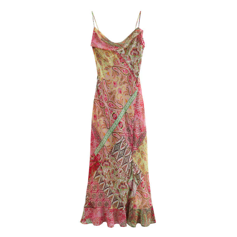 Juliet | Patchwork rückenfreies Kleid für Frauen - Image 2