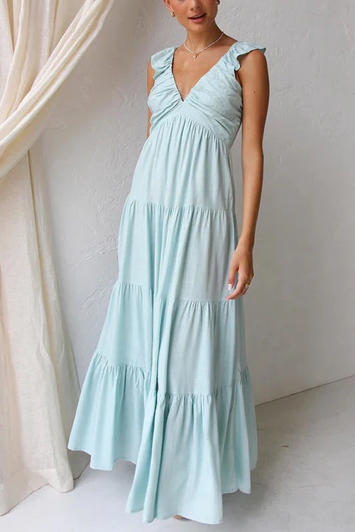 Juliet™ | V-Ausschnitt Rüschen Maxikleid - Image 3