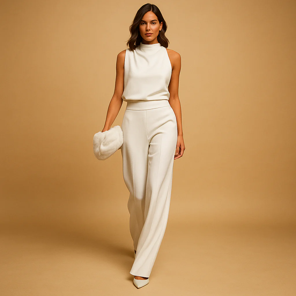 Jumpsuit Damen | ärmellose Ausführung mit hoher Taille und weitem Bein - Image 6