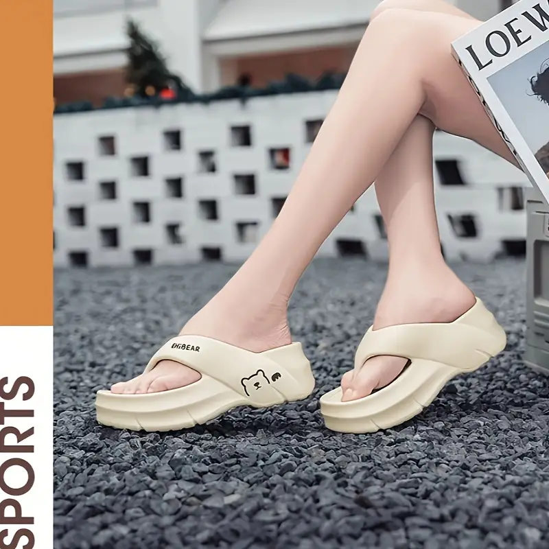 Junea – Süße Flip-Flop-Hausschuhe mit Bären-Platea - Image 2