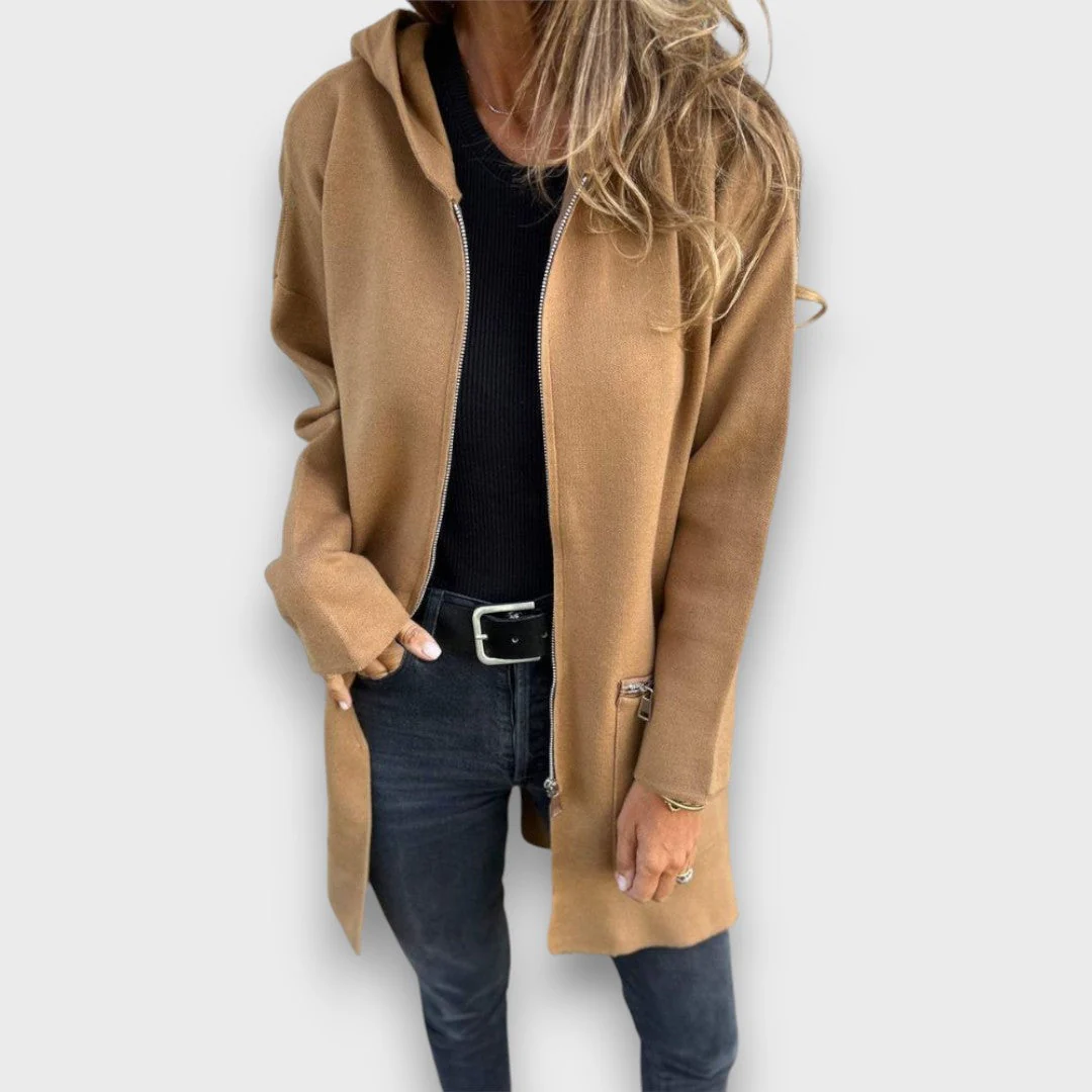 Junira – Langer Cardigan mit Reißverschluss - Image 4