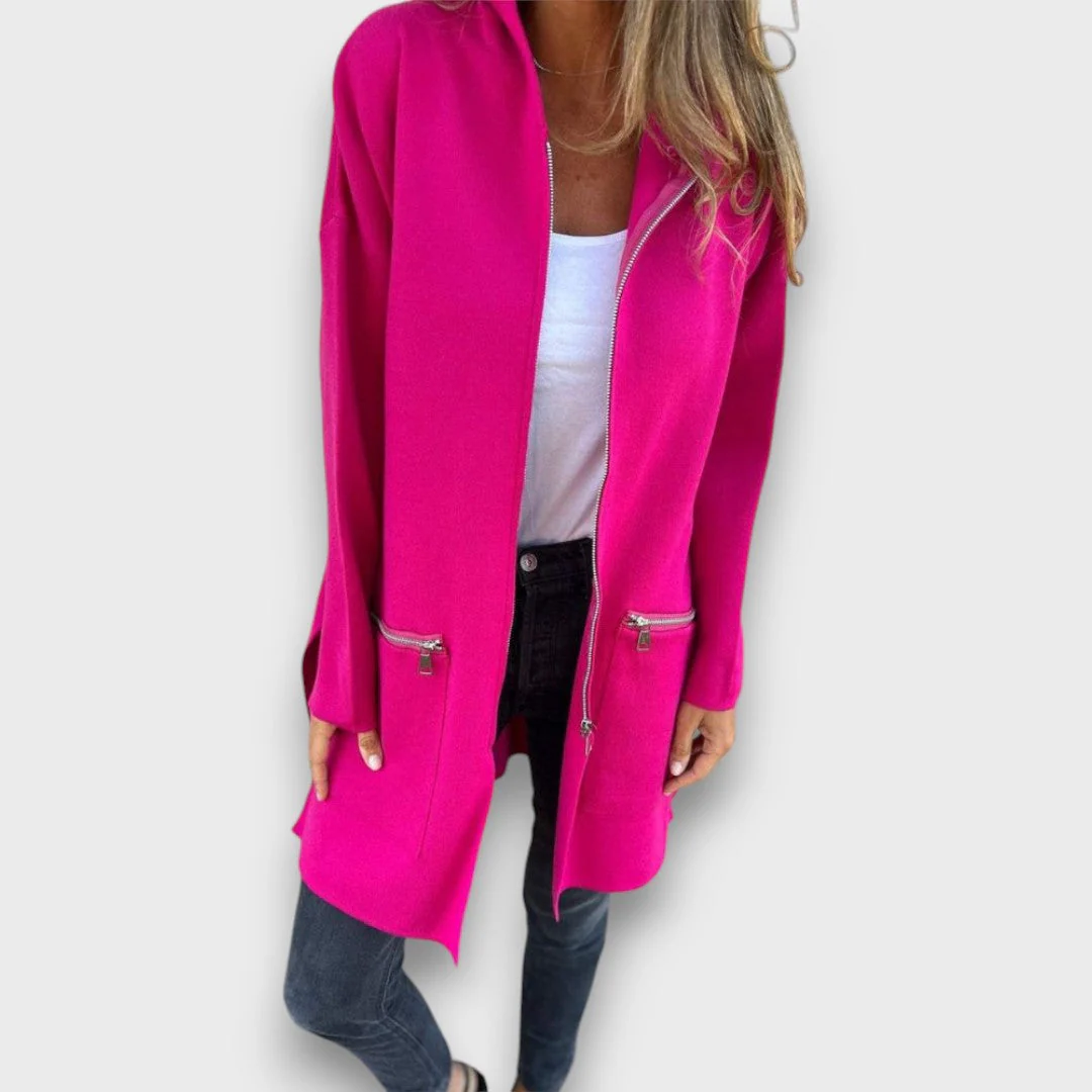 Junira – Langer Cardigan mit Reißverschluss - Image 5