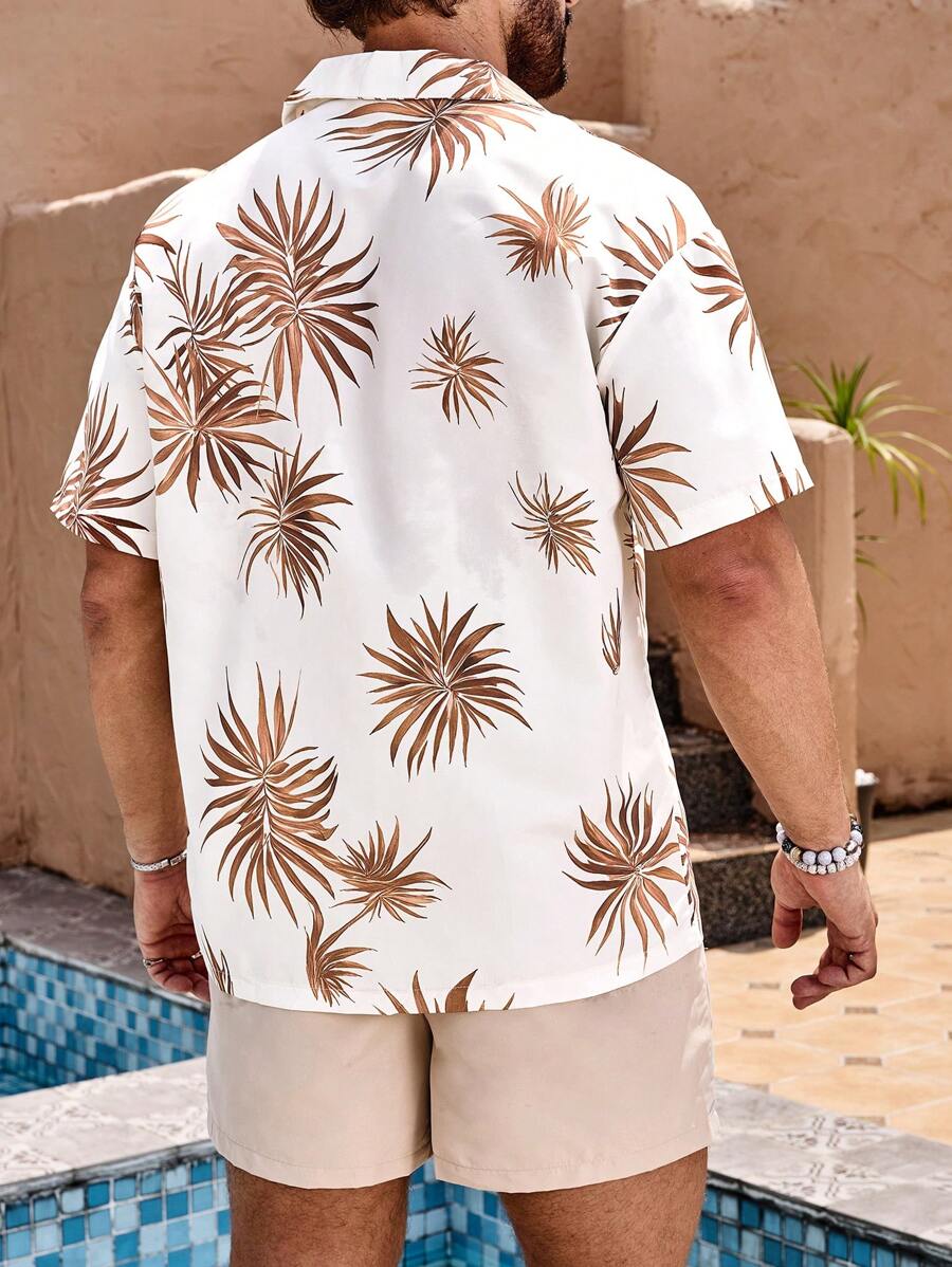 Justus – Herren Strandset Blumenhemd Und Einfarbige Shorts - Image 3
