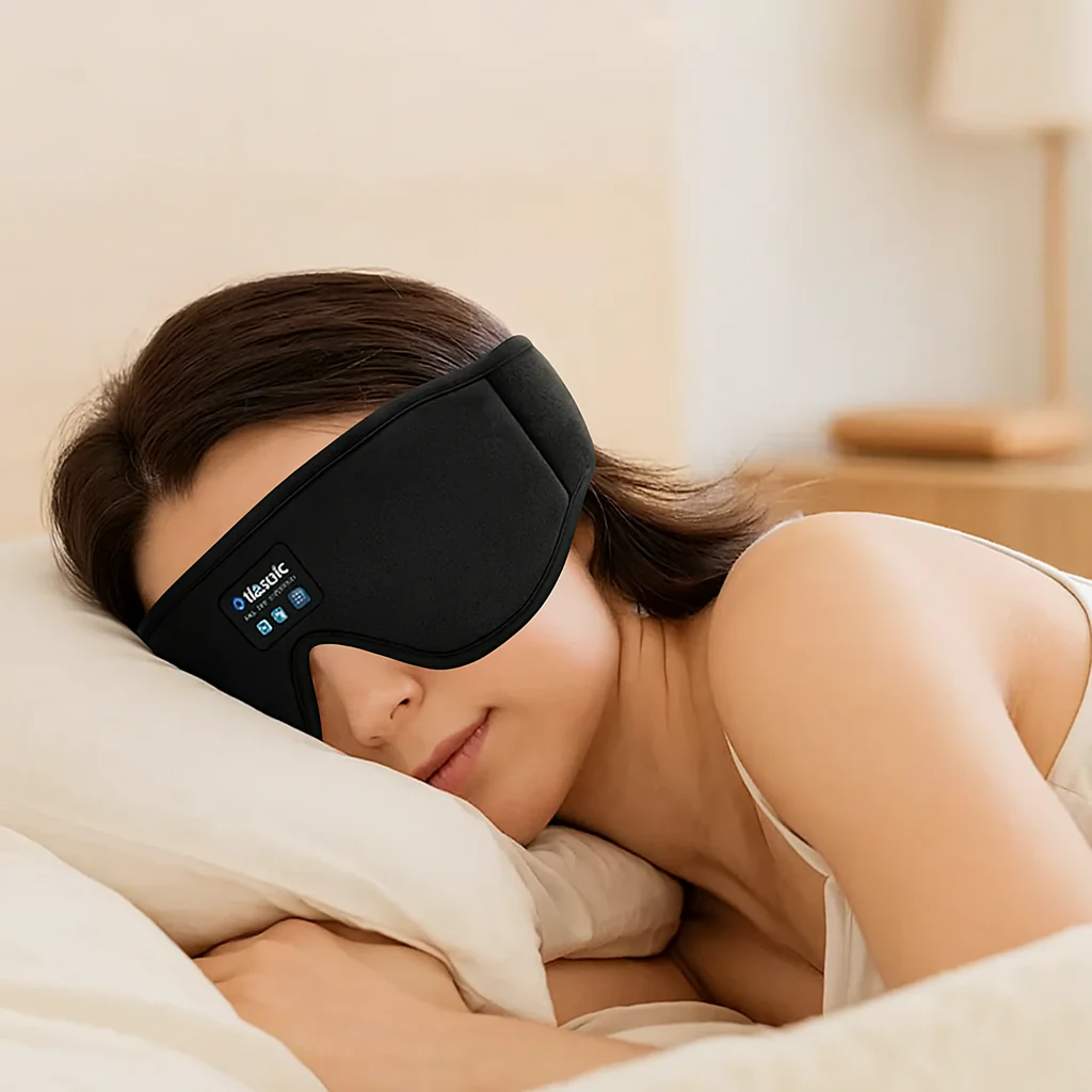Kabellose Schlafkopfhörer-Maske – 3D Augenmaske mit BT 5.0 & Ultra-dünnen, Waschbaren Lautsprechern - Image 2