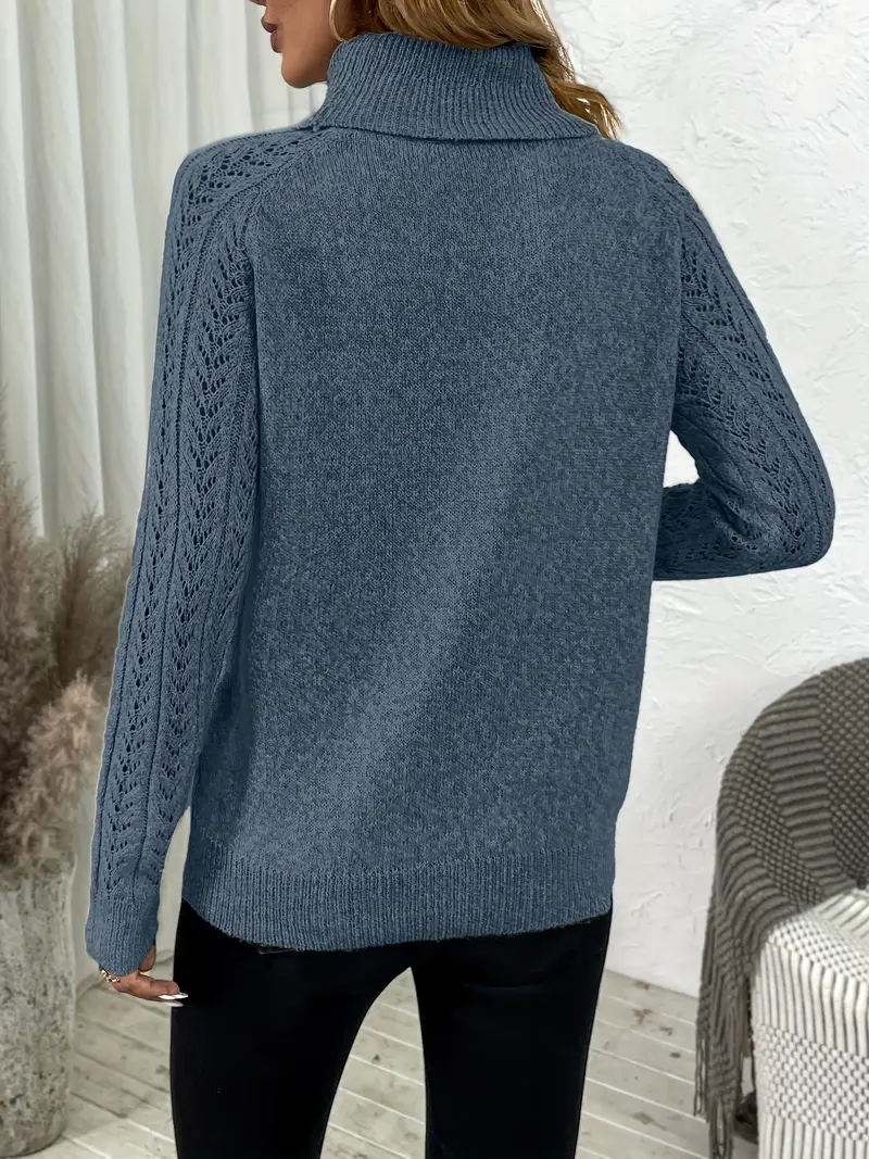 KABELSTRICK ROLLRAGENPULLOVER | MODERNER, BEQUEMER STIL - Image 3