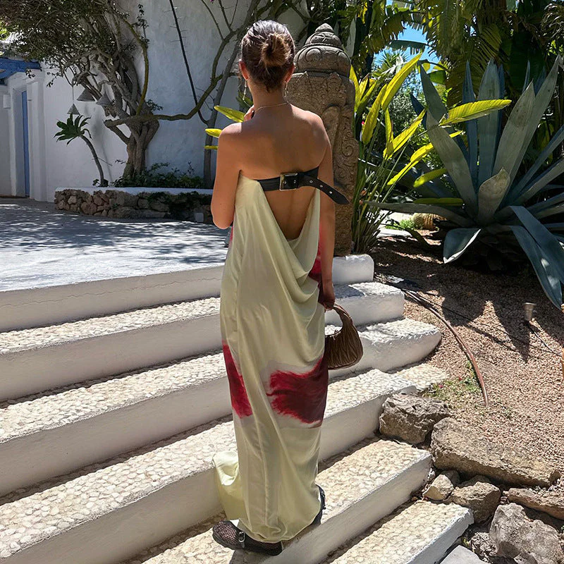 Kaeli | Bandeau-Maxikleid Mit Wasserfallrücken - Image 4