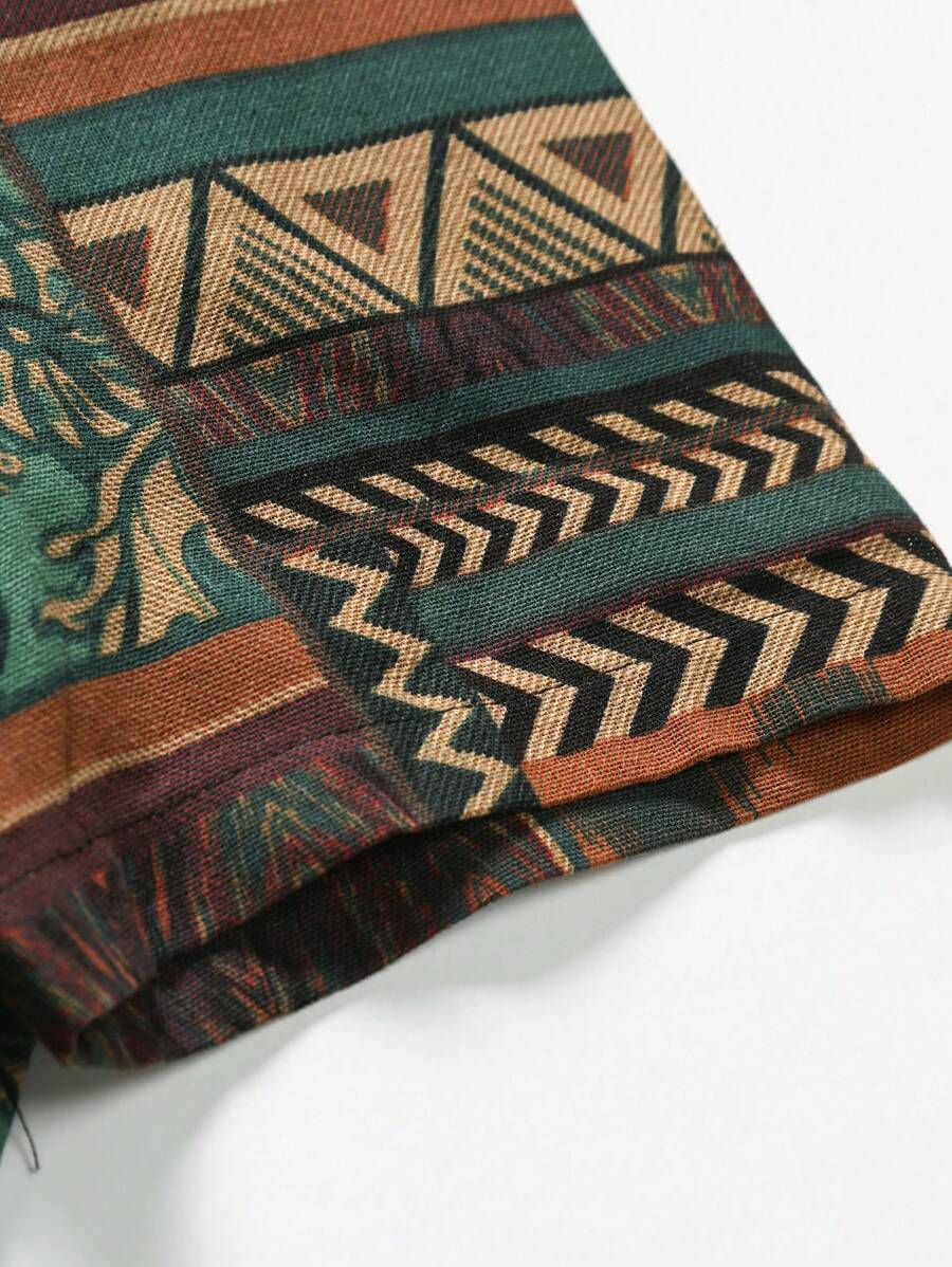 Kai – Herren Boho Hemd Geometrisch Bunt Kurzarm Modern - Image 2