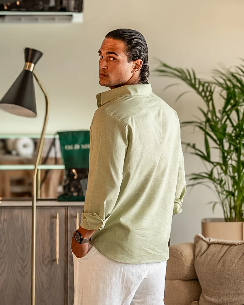 Kai | Lightweight Langarm Herren Sommer Leinenhemd - Image 12