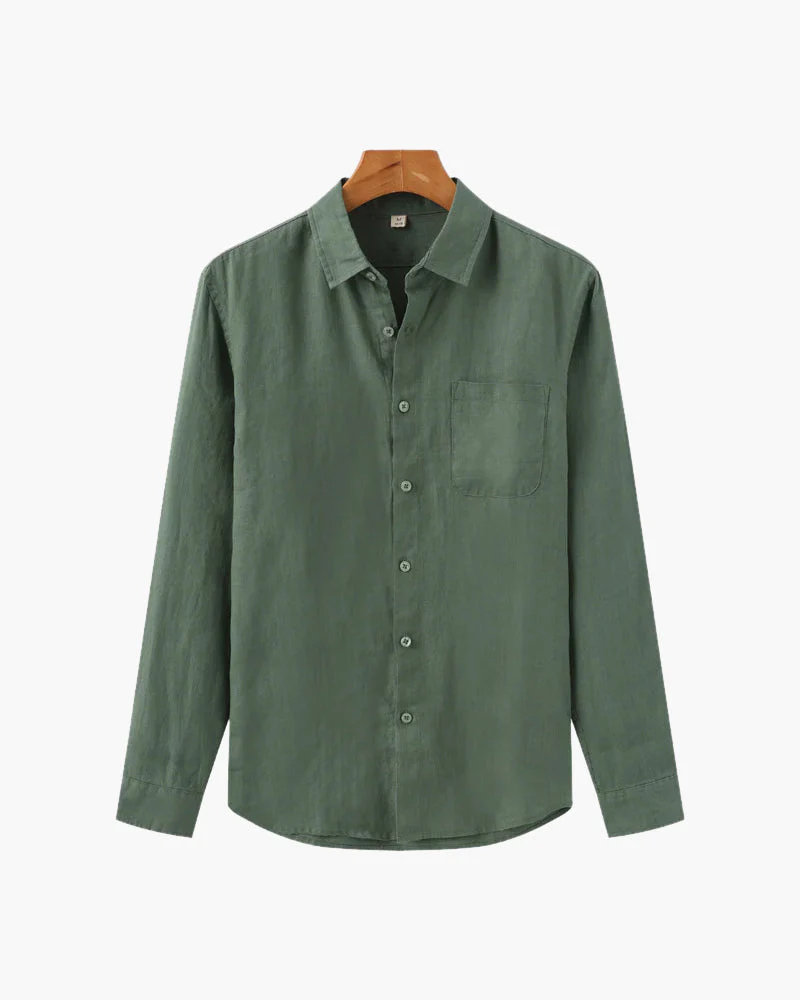 Kai | Lightweight Langarm Herren Sommer Leinenhemd - Image 15