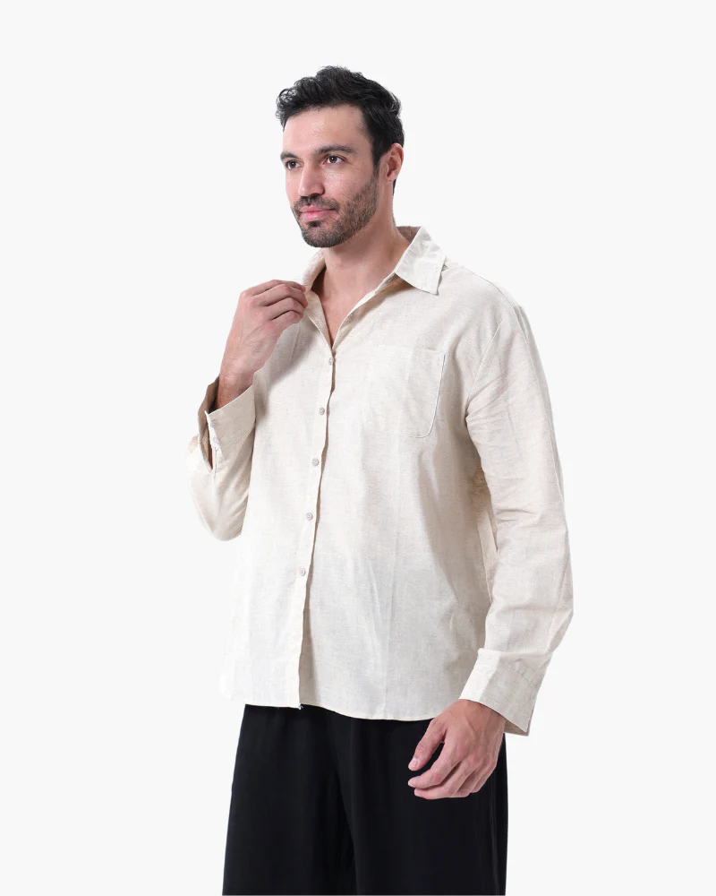 Kai | Lightweight Langarm Herren Sommer Leinenhemd - Image 3