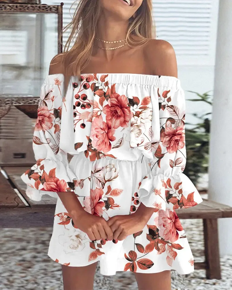 Kaia- Sexy Off Shoulder Gedrucktes Kleid - Image 2