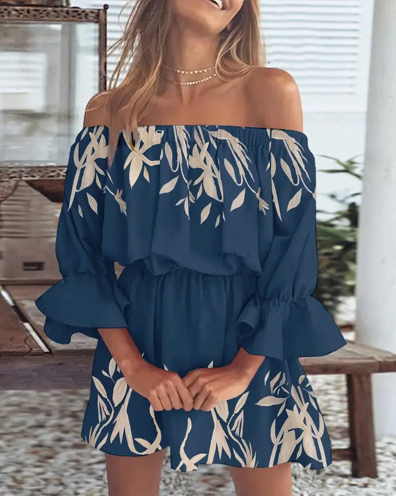 Kaia- Sexy Off Shoulder Gedrucktes Kleid - Image 5