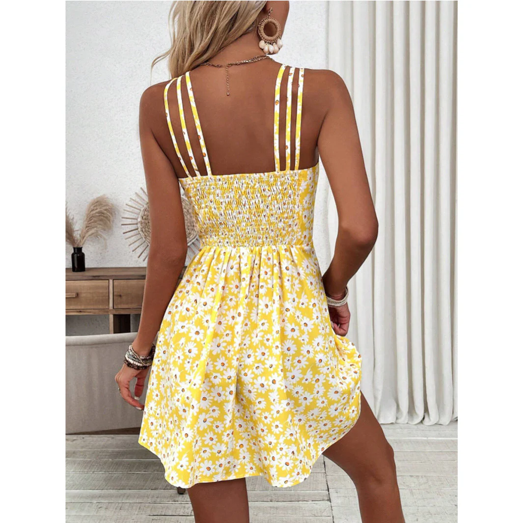 Kalia | Kurzes Kleid mit Blumenmuster und Mehrfachen Trägern - Image 4