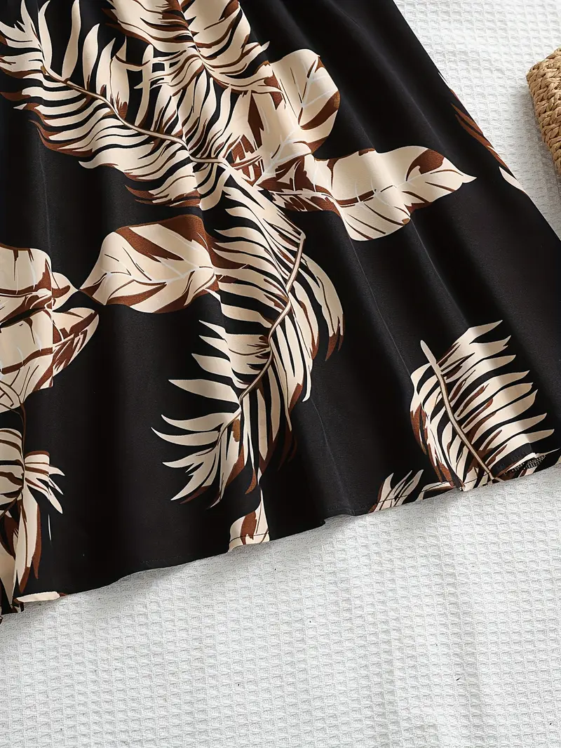 Kamala – A-Linien-Kleid mit Spaghettiträgern und tropischem Print - Image 7