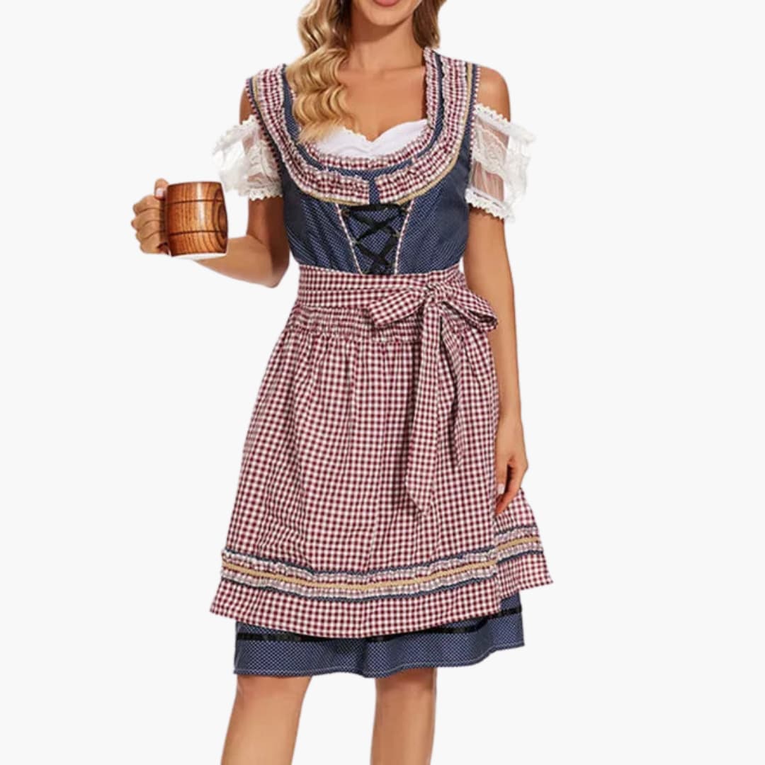 Kariertes Dirndl kleid für Damen - Oktoberfest 2025 - Image 2