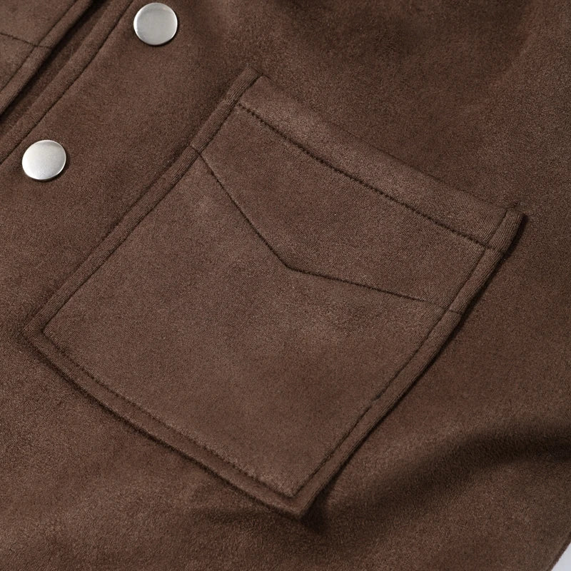 Karis | Damen Übergangsjacke Kurz Braun Mit Knöpfen & Taschen - Image 5