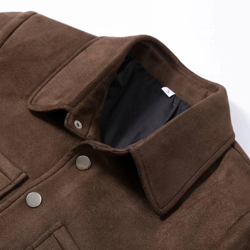 Karis | Damen Übergangsjacke Kurz Braun Mit Knöpfen & Taschen - Image 6