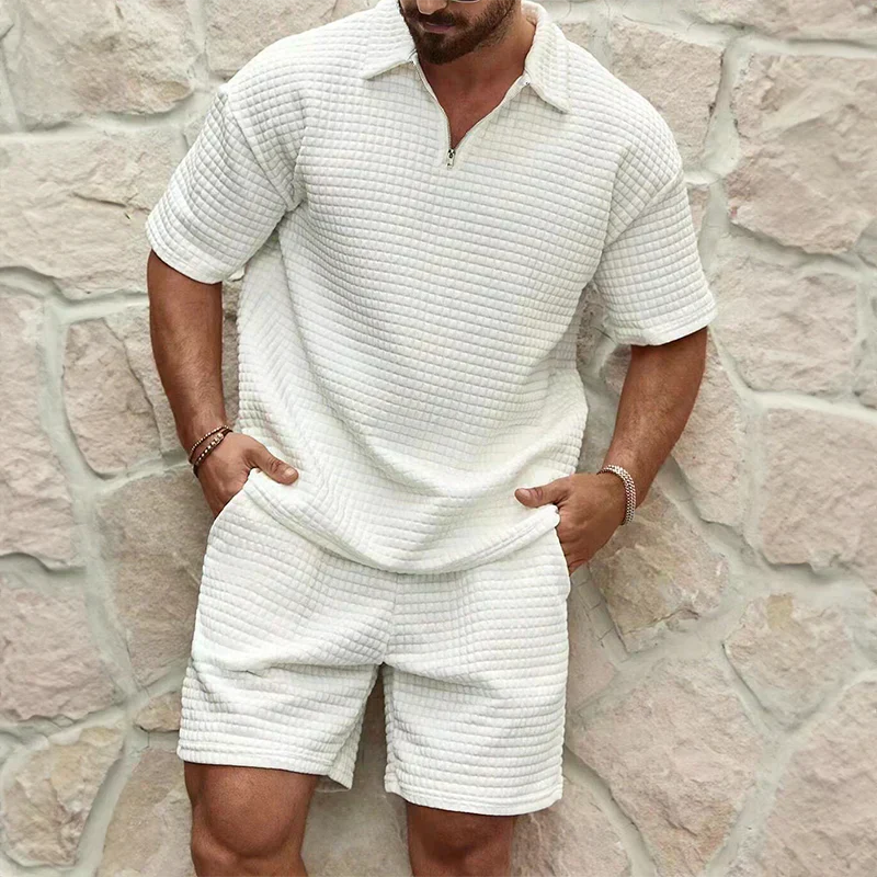 Karlo - Herren-Kurzarmhemd mit Reißverschluss und Bundshorts - Image 6