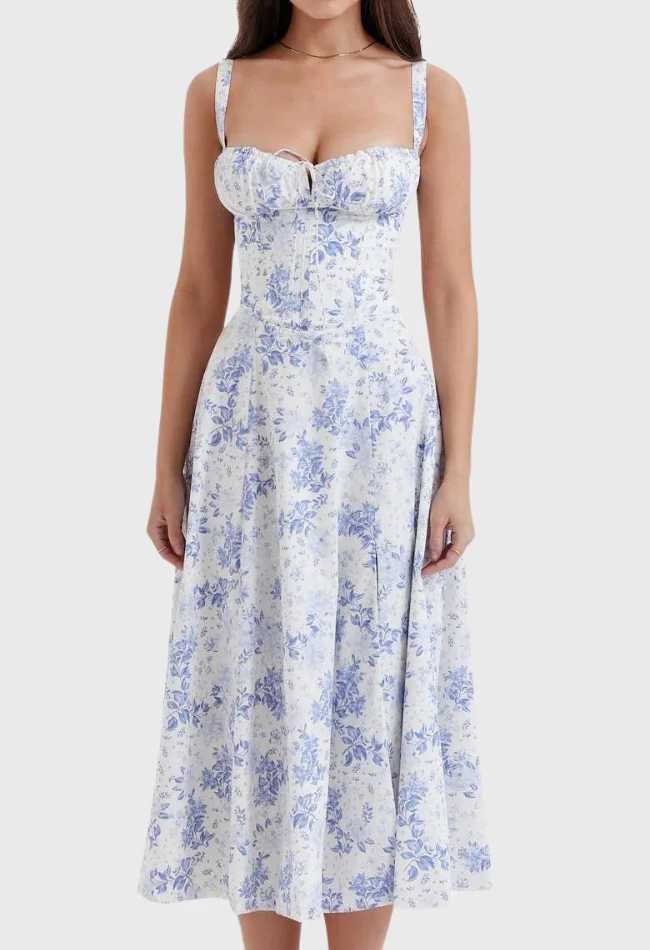 Karoline | Midi-Bustier-Korsett-Sonnenkleid