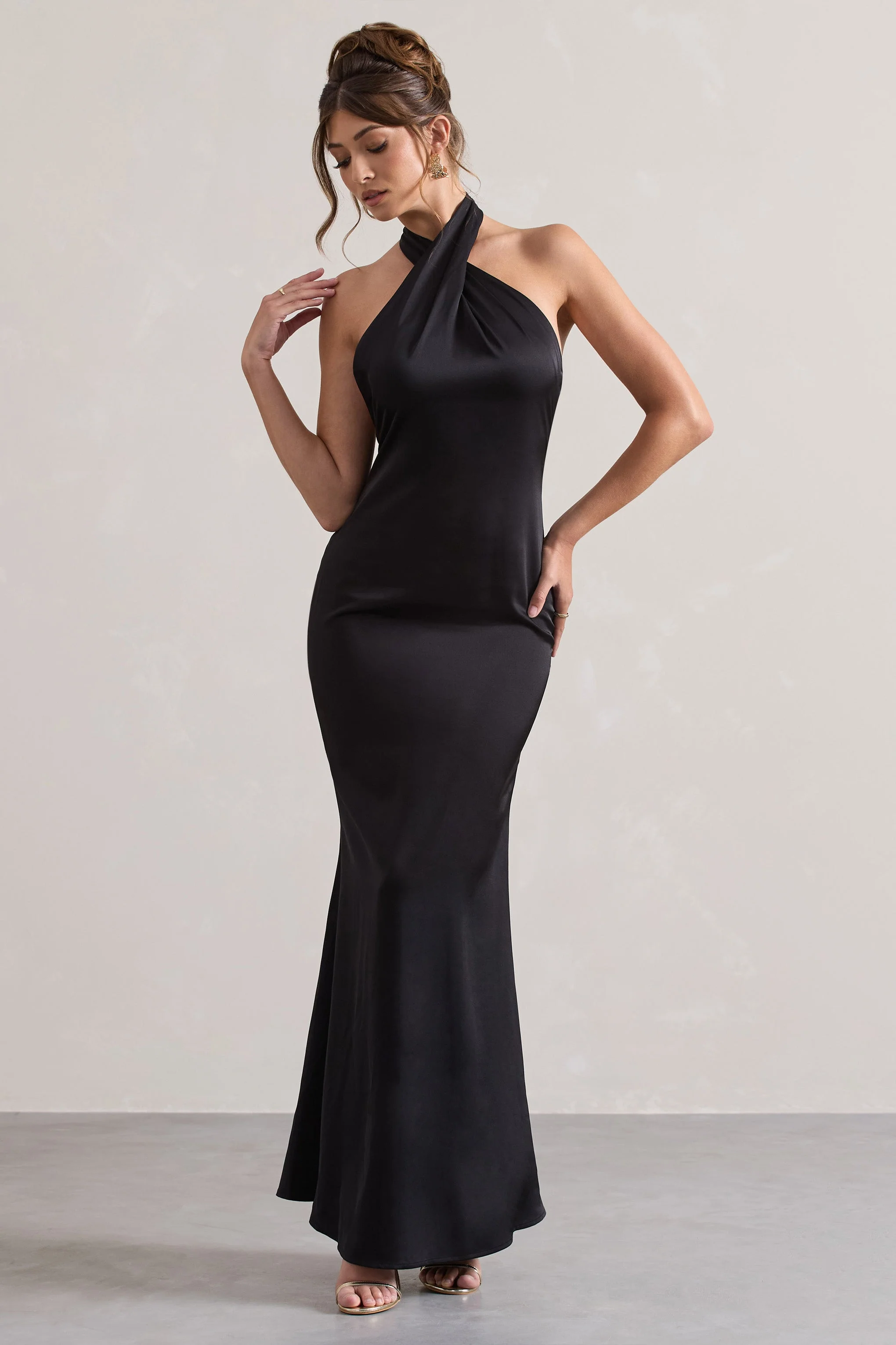 Karrie | Langes Neckholder-Kleid Satiniert - Image 7