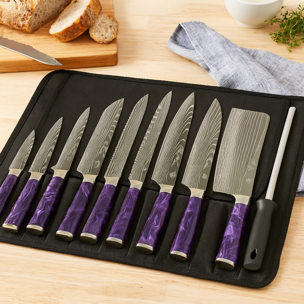 Kasian | 8-teiliges Edelstahl-Messerset mit Tragetasche - Image 3