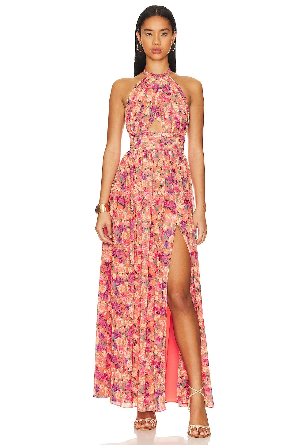 Katell- Cross Collar Spitze Plissee Ärmel Maxi Kleid - Image 6