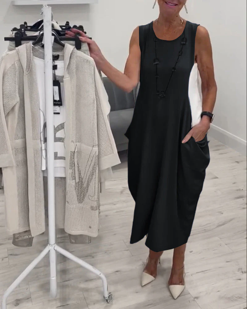 Katharina | Ärmelloses Patchwork-Kleid - Image 12