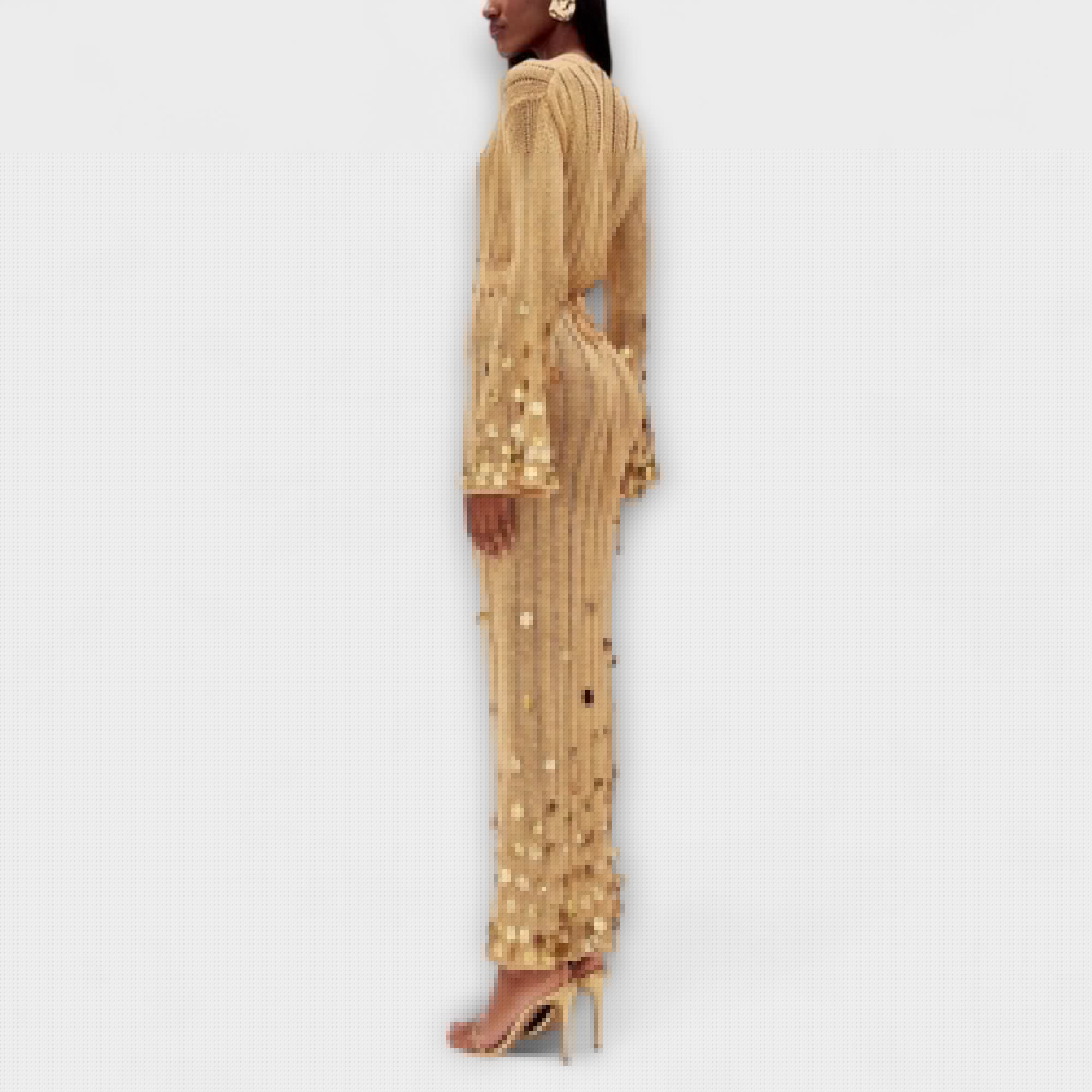 Kathleen - Goldenes Strick-Maxikleid von Dolly - Image 2