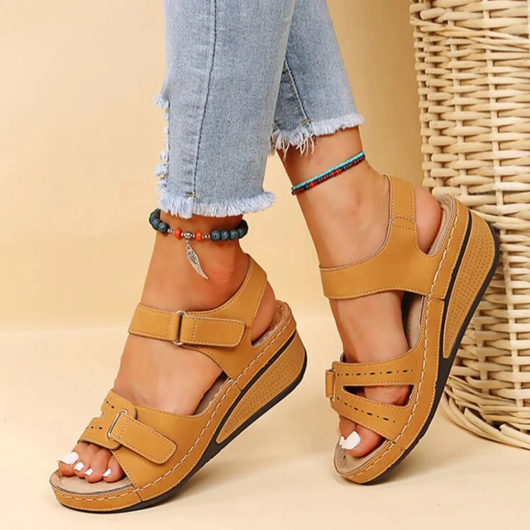 Kathrin | Damen Orthopädische Riemen Plattform Sandalen - Image 4