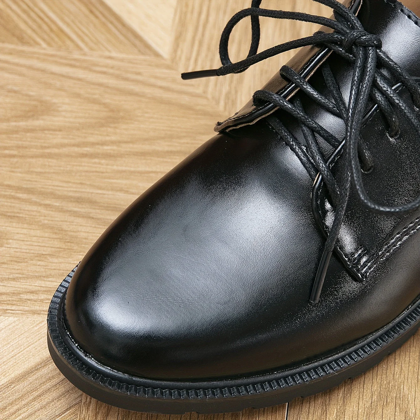 Katia- Black Orthopedic Lace Up Shoes for Women Schwarz - Image 3