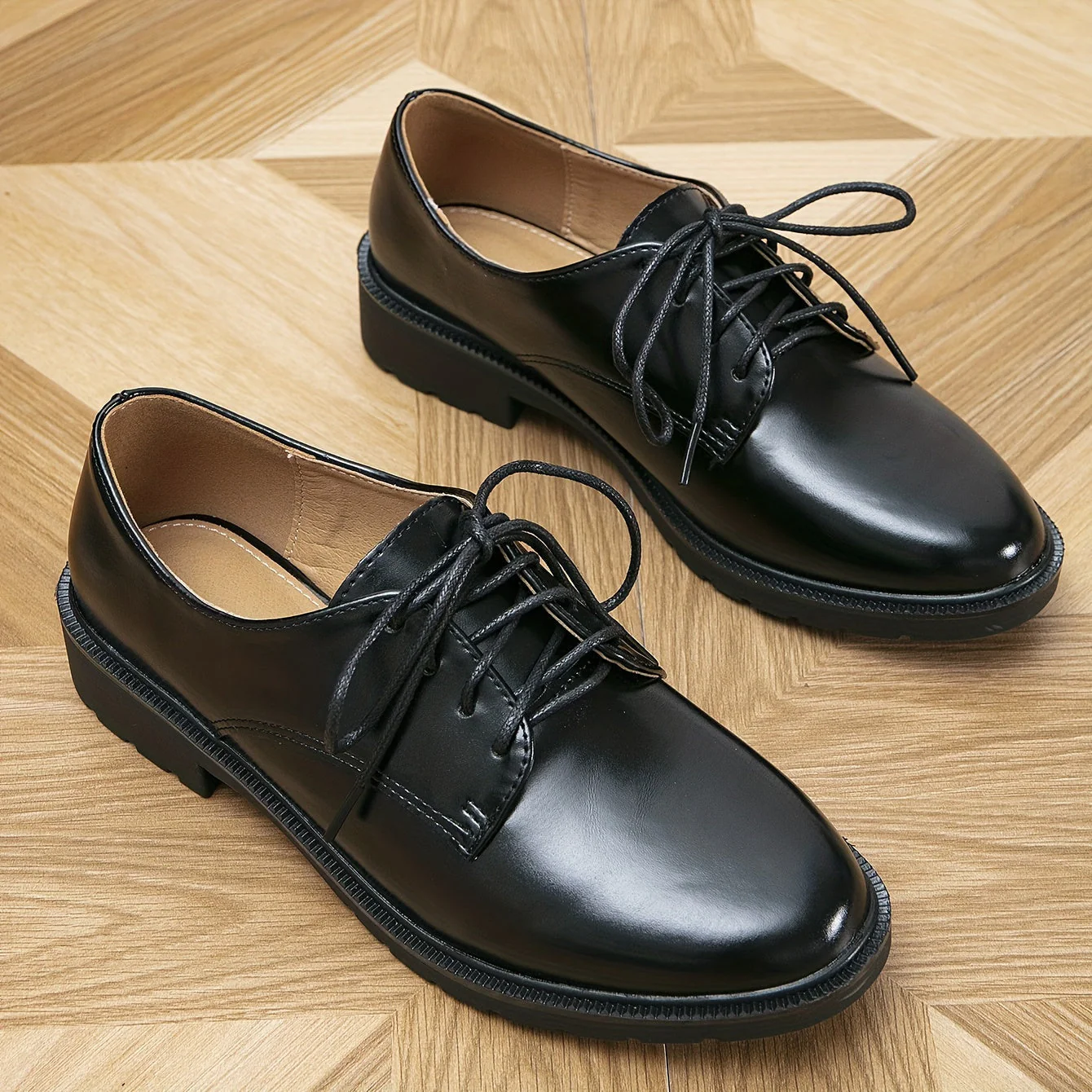 Katia- Black Orthopedic Lace Up Shoes for Women Schwarz - Image 7