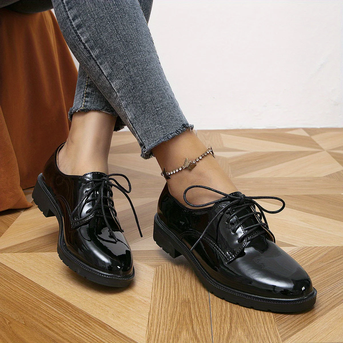 Katia- Black Orthopedic Lace Up Shoes for Women Schwarz - Image 8