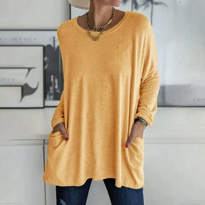 Katrin | Tunika mit Vordertaschen Bluse - Image 11